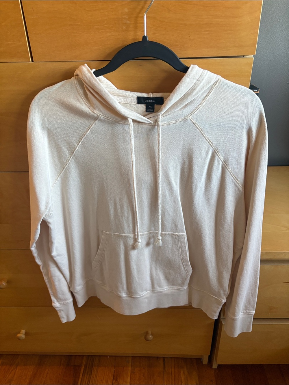J. Crew Women’s Cream Drawstring Hooded Pullover